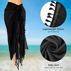 Прямоугольный хлопковый пляжный палантин&nbsp;AJEW-WH20006-183B