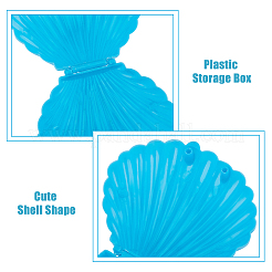 Пластиковый ящик для хранения конфет в форме ракушки&nbsp;LS-AJEW-WH0472-90A