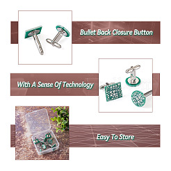 4 пара латунных запонок 2-х стилей&nbsp;AJEW-CF0001-22