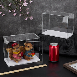 Витрины для пластиковых минифигурок с белыми основаниями&nbsp;ODIS-WH0043-151A