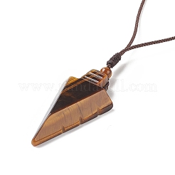 Ожерелье с подвеской в виде стрелы из натурального тигрового глаза&nbsp;NJEW-C031-02I