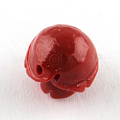 Окрашенная цветок синтетически коралловые бусы CORA-R011-32C