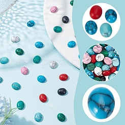 80 шт. 10 стиля кабошонов из натурального говлита&nbsp;G-AR0006-05