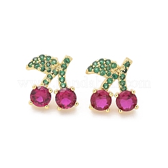 Латунные микро проложить серьги стержня кубического циркония&nbsp;EJEW-Q015-05G