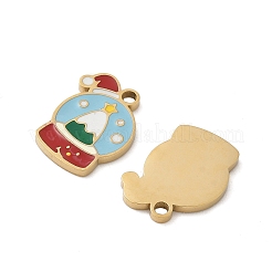 Рождественские эмалевые подвески из нержавеющей стали 304&nbsp;STAS-Z093-08M-G