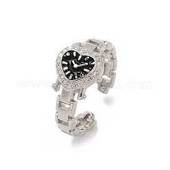 Латунные микропаве прозрачные кубические цирконии с эмалевыми манжетными кольцами&nbsp;RJEW-Z094-01P-02