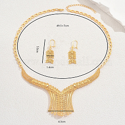 Роскошный геометрический комплект из полых листьев из сплава серег и ожерелий для женщин&nbsp;SQ7573