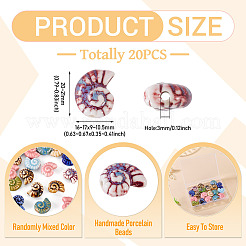 20шт фарфоровые бусины ручной работы&nbsp;PORC-TA0001-27