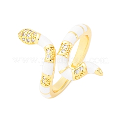 Латунные кольца-манжеты с микропаве и прозрачным цирконием для женщин&nbsp;RJEW-U047-39G-04