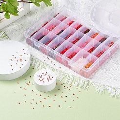 288 г 24-х цветных стеклянных бусин&nbsp;SEED-JQ0005-01B-2mm