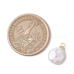 Плоские круглые подвески из натурального жемчуга кеши&nbsp;PALLOY-JF05077-01