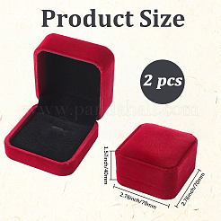 Квадратные бархатные шкатулки для украшений для подвески&nbsp;CON-WH20013-03A