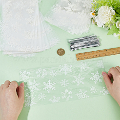 100 шт. Рождественские снежинки напечатаны целлофановые пакеты для упаковки конфет&nbsp;ABAG-GF0001-41A