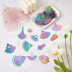 48 шт. 12 шт. филигранные подвески из нержавеющей стали 201&nbsp;STAS-FW0001-14