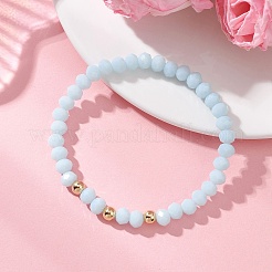 Регулируемые браслеты из стекла и бусин из нержавеющей стали 304&nbsp;BJEW-JB13036