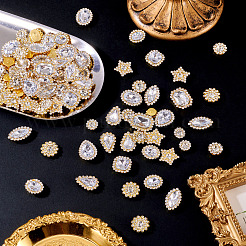 100 шт. пришивные стразы в форме капли/сердца/звезды&nbsp;GACR-TA0001-07A