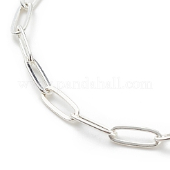 Браслет из сплава в форме сердца с латунными цепочками для скрепок для женщин&nbsp;BJEW-JB08895-02