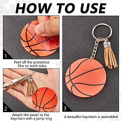 Наборы для самостоятельного изготовления брелока-подвески из акрила в виде спортивного мяча&nbsp;DIY-SP0001-44B