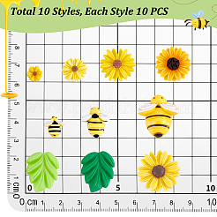 100шт 10 стиля непрозрачные кабошоны из смолы&nbsp;RESI-PH0002-60