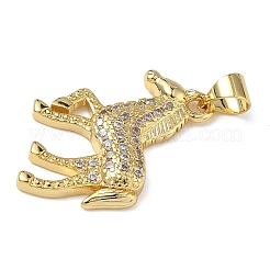 Латунные микропаве прозрачные подвески с фианитом&nbsp;KK-L257-01G