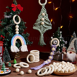 Круглые/кольцевые необработанные деревянные бусины&nbsp;PH-WOOD-G003-02