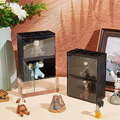 Прямоугольная штабелируемая пластиковая витрина для минифигурок&nbsp;ODIS-WH0043-60A