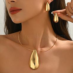 Комплекты из железного колье-капли и серег-гвоздиков для женщин&nbsp;HI1205