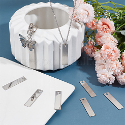 50 шт. 201 нержавеющая сталь прямоугольная штампованная пустая подвеска для бирки&nbsp;STAS-SC0008-72