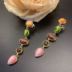 Серьги-гвоздики из сплава смолы овальной формы с каплевидной формой&nbsp;FS-WG7FB0B-01