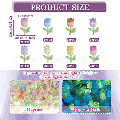 160шт 8 цвета светящихся кабошонов из смолы&nbsp;MRMJ-TA0001-23