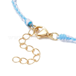 Браслеты с подвесками из синтетических бусин бирюзы&nbsp;BJEW-MZ00257-02