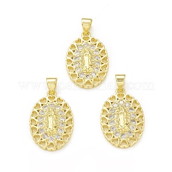 Подвески из экологически чистой латуни с микропаве из прозрачного кубического циркония&nbsp;KK-C011-02G