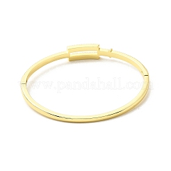 Прозрачный кубический цирконий полый прямоугольный браслет на петлях&nbsp;BJEW-G659-03G