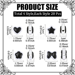 80шт. 4-х цветные двухцветные акриловые бусины&nbsp;OACR-YW0003-38