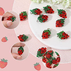 10 шт. подвески из стеклянных семян клубники&nbsp;GLAA-CA0001-62