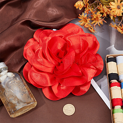 Цветочные броши из полиэстера&nbsp;JEWB-WH0001-47P-02