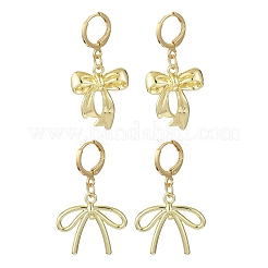 2 пара 2-х стилевых серег-колец из сплава с бантом&nbsp;EJEW-JE06357