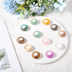 12 шт. 12-х цветные кольца из смолы&nbsp;RJEW-SC0001-34