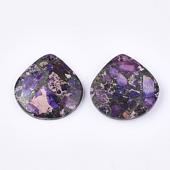 Синтетическая золотая линия регалит / имперская яшма / подвески из яшмы с морскими осадками&nbsp;G-S329-042A