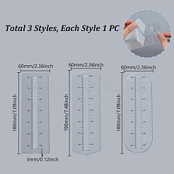 3 шт. 3 стиля индивидуального акрилового инструмента для шитья молнии&nbsp;TOOL-PH0001-93