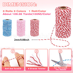 3 рулон 3-х цветных двухцветных хлопковых ниток&nbsp;OCOR-TA0002-24