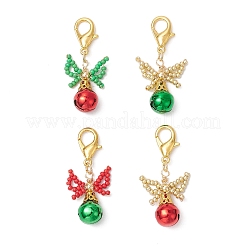 4 шт. 4-х цветные латунные подвески-колокольчики&nbsp;HJEW-MZ00243