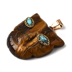 Подвески из натурального тигрового глаза и синтетической бирюзы&nbsp;G-Z090-02G-03