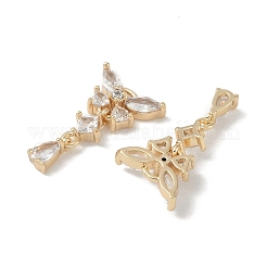 Латунные микропаве прозрачные подвески с фианитом&nbsp;KK-S367-10A