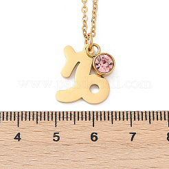 Ожерелья с подвеской в виде созвездия из нержавеющей стали 304 с дрелью из стекла и камнями рождения&nbsp;LS-STAS-D305-08G-J