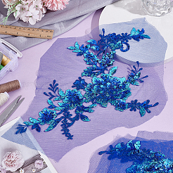 Цветочная вышивка полиэстером пришить аппликации&nbsp;PATC-WH0020-33E