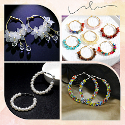 30 пара серег-колец из нержавеющей стали 304&nbsp;EJEW-SP0001-02A-P