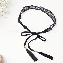 1 шт. хлопковые и льняные цветочные кружевные пояса с кисточками для талии и живота&nbsp;AJEW-GF0012-32C