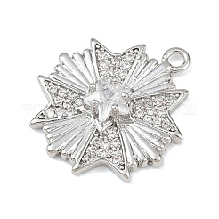 Латунные микропаве прозрачные подвески с фианитом&nbsp;KK-G545-03P