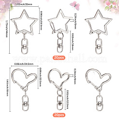 40шт 2 стиля пружинные кольца из цинкового сплава&nbsp;FIND-SP0004-04E